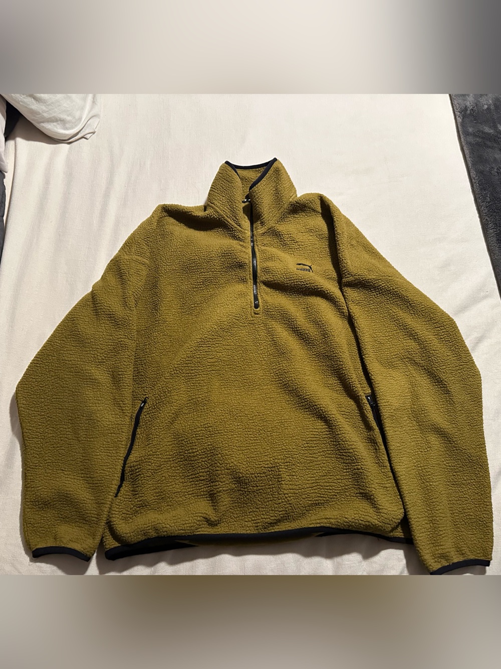Men's OliveGreen Half-Zip Fleece Pullover